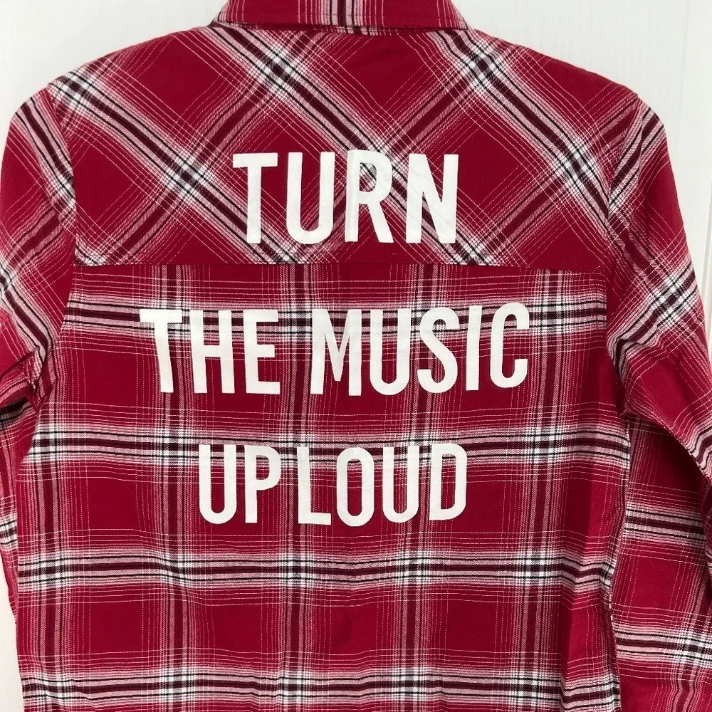 Boys shirt, size 11-12, red plaid, mangoon teen, brand new no tags